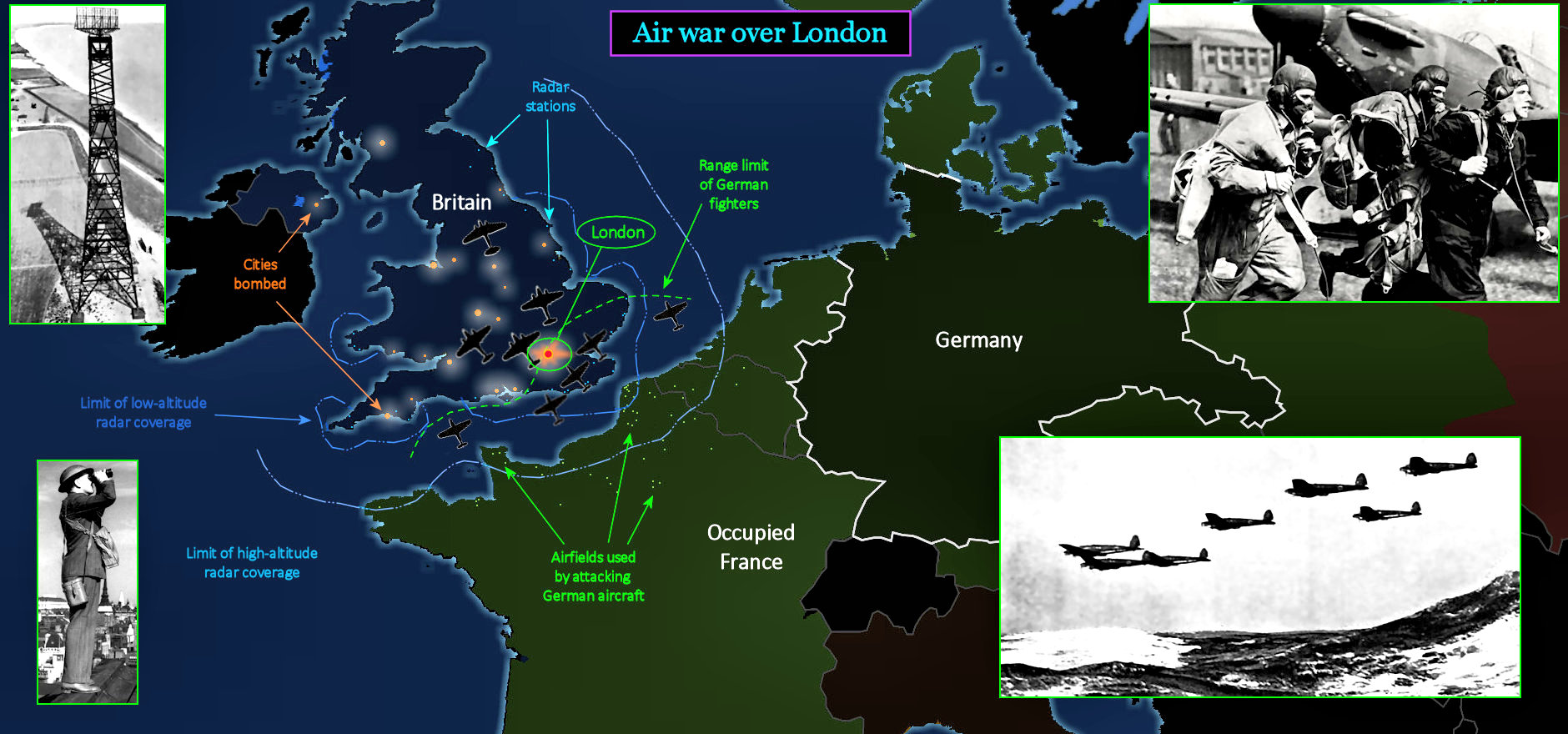 Battle of Britain, 1940 map